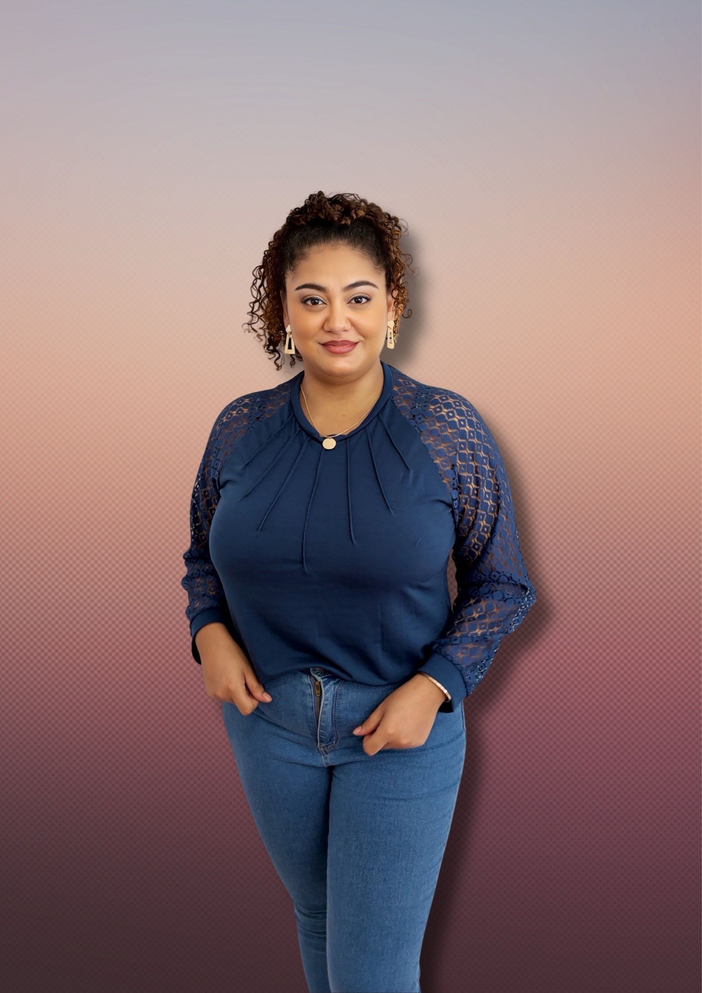 Blouse with Lace Sleeves