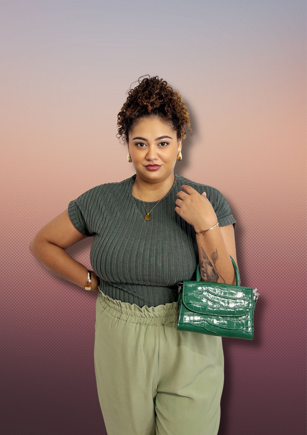 Short Sleeve Ribbed T Shirt Loose Fit